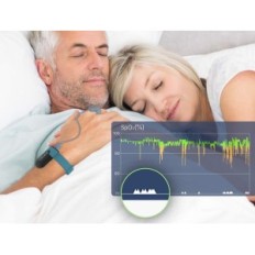 Gebruikte polspulsoximeter Viatom Oxiband SpO2 met de toepassing