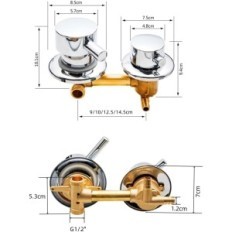 Shower mixer Afuder brass wall chromed