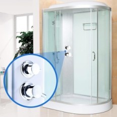 Douchemixer Afdrul Messing Muur Verchroomd