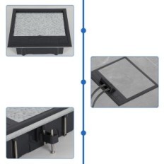 Gniazdo podłogowe wpuszczane w ziemię z wkładami montażowymi