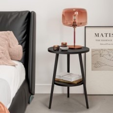 Stolić za kavu Kzad 38x55cm crno s metalnim okvirom