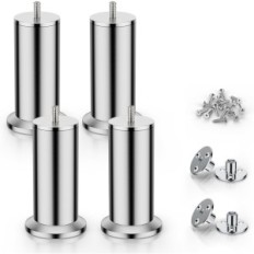 Furniture legs Adjustable QENOVO 25cm stainless steel 4pcs Exhibition