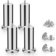 Furniture legs Adjustable QENOVO 25cm stainless steel 4pcs Exhibition