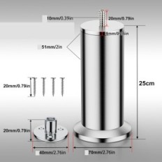 Möbelbeine einstellbar QENOVO 25cm Edelstahl 4pcs Ausstellung