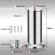 Möbelbeine einstellbar QENOVO 25cm Edelstahl 4pcs Ausstellung