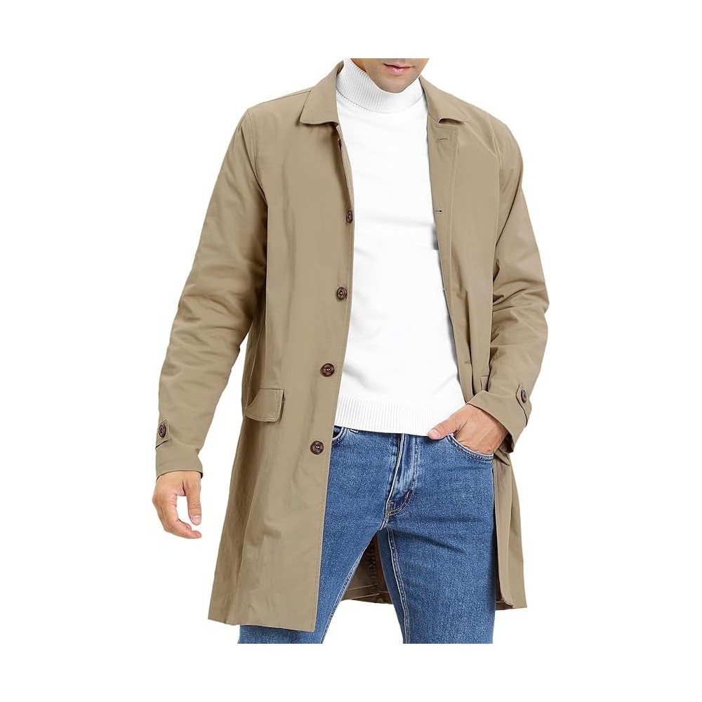 Abrigo masculino Fezia de una sola fila con brida para el tamaño de otoño m