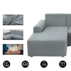 LYDEVO Γωνιακό κάλυμμα 195-230 cm Ανοιχτό γκρι με 2 μαξιλάρια