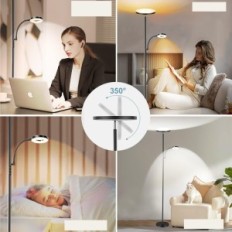 Beskadiget 42W 4200LM Gulvlampe Justerbar med en fjernbetjening