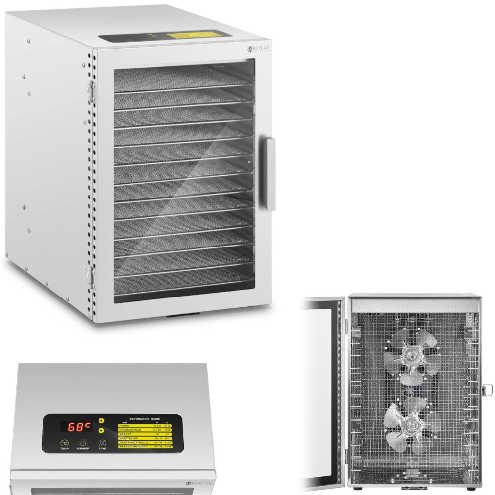 Profesionální sušička potravin Potravinářské plody hub 12 mřížek 800 W