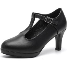 Ppxid de salto alto feminino com um dedo redondo e cinta R.35