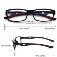 Lectura y gafas de computadora +3.00 Kokobin TR90 Antiblue Set 3pcs