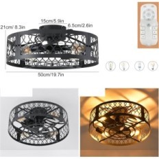 GANEED 50 cm takvifte med E27 lampe og svart utstillings fjernkontroll