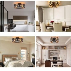 Ganeed 50 cm ceiling fan with E27 lamp and black exhibition remote control