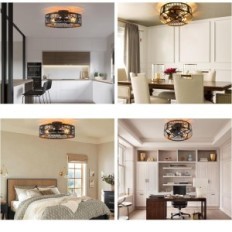 Ganeed 50 cm ceiling fan with E27 lamp and black exhibition remote control