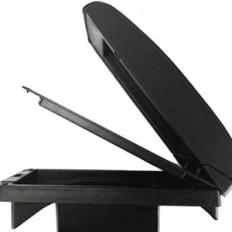 Black and black-layer leather armrest for the Peugeot 2008 car
