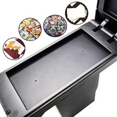 Accoudoir en cuir noir et noir de couche noir pour la voiture Peugeot 2008