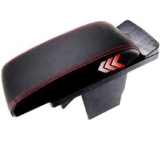 Reposabrazos de cuero negro y negro para el coche Peugeot 2008