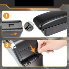 Cuero del reposabrazos medio Oyhcm para Suzuki Ignis Black