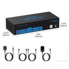 KVM CMSTEDCD VP-SW222 HDMI + DP-switch 8K60Hz USB 3.0 till 2-datorer