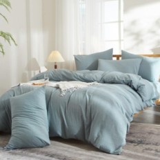 Cuscino in cotone 240x260 cm con cerniera + 2 pillowcases 65x65 cm blu