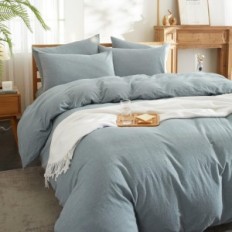 Baumwollkissen 240x260 cm mit Reißverschluss + 2 Kissenbezüge 65x65 cm blau