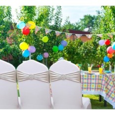 Chaises pour chaises avec un arc argenté flexible pour un mariage 100 pcs.