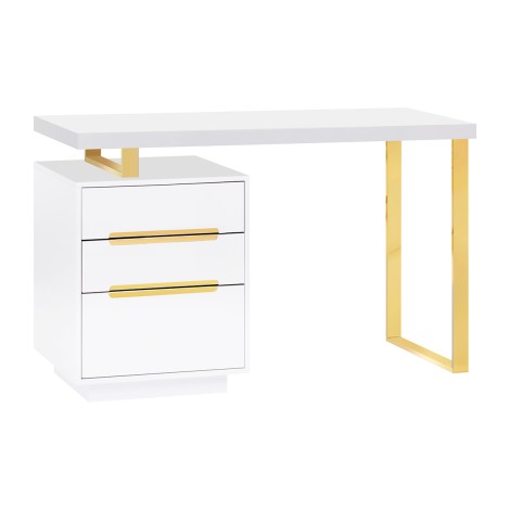 COSMETIC DESK 3311G WHITE GOLD — front view