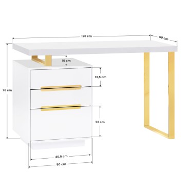 COSMETIC DESK 3311G WHITE GOLD - Ammattimainen manikyöritaso ACTIVESHOPilta