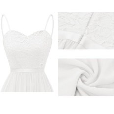 Robe de soirée Longue Dresselle en dentelle Blanc pour la taille de mariage XXL