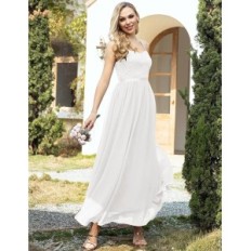 Aftenkjole Long DressTells Lace White til Bryllupsstørrelse XXL