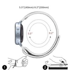 Tiras de nylon para smartwatch 20 mm mugst tamanho ajustável conjunto 3 pcs