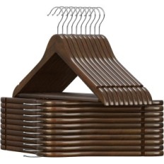 Houten hangers Songmics CRW02V20 20 stuks met groeven en staaf