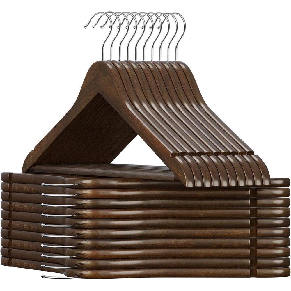 Wood hangers SONGMICS CRW02V20 20 db hornyokkal és bárral