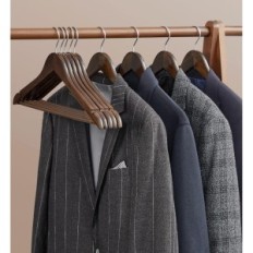 Houten hangers Songmics CRW02V20 20 stuks met groeven en staaf