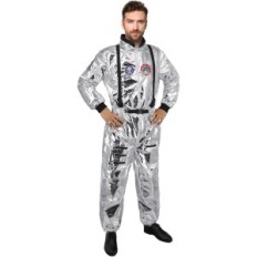 Astronaut kostým stříbrný unisex pro dospělé karnevalové uwxozo