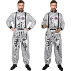 Astronaut kostym silver unisex för vuxna karneval s uwxozo