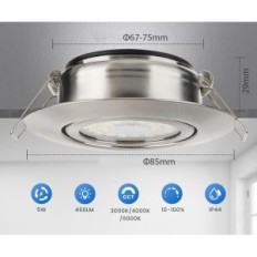 LED-koplampen. Inbouw Cloxsh 5W IP44 instelbare 12 stuks. Voor badkamer en keuken