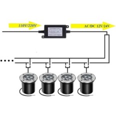 Podzemní světla LED AHOTSUK 6W IP67 Nízké napětí pro zahradní terase