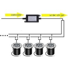 Podzemní světla LED AHOTSUK 6W IP67 Nízké napětí pro zahradní terase