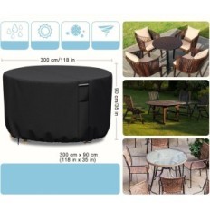 Couverture pour table de jardin Richie 300x90cm imperméable 600D Oxford