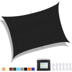Shade a vela danneggiata Ankuka 4x6M impermeabile UV Nero