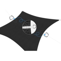 Shade de voile endommagée Ankuka 4x6m étanche UV noir