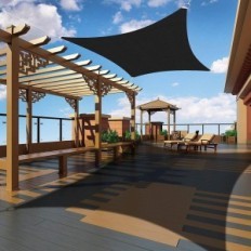 Shade de voile endommagée Ankuka 4x6m étanche UV noir