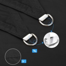 Beskadiget sejlskygge rektangulær ankuka 4x6m vandtæt UV sort