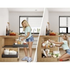 ICARE Teleskopinis stalčių reguliuojamas 32-52 cm virtuvės organizatorius pilka plieno