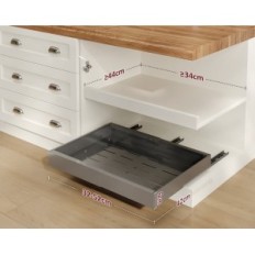 Icare Telescopische lade instelbaar 32-52 cm Kitchen Organizer Grijs Staal