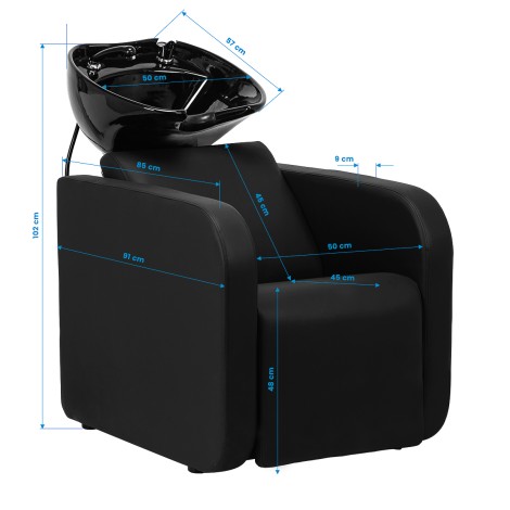 Gabbiano Sylvia bac de lavage coiffure noir