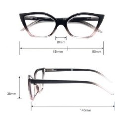Okulary do czytania Kodilin damskie „cat eye” z filtrem blue light +3.00
