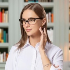 Moterų skaitymo "Cat Eye" skaitymas su mėlyna šviesa +3.00 filtru