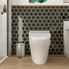 3D sienas uzlīmes Mainas Hexagonal Black 30,5x30,5 cm 20 gab.